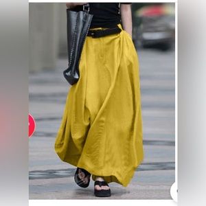 Linen cotton Aline maxi skirt New size S